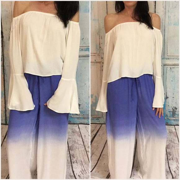 Blue Ombré Wide Leg Pants - Picture 2 of 3